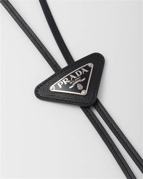 PRADA Saffiano Leather Bolo Tie .